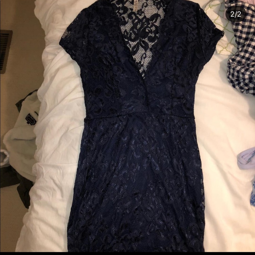 Lucy in the sky navy lace mini dress